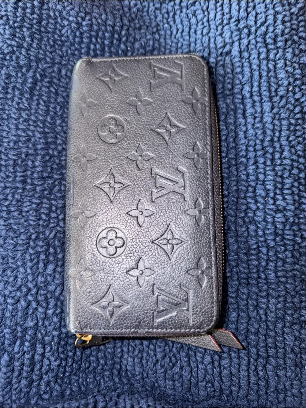 Louis Vuitton Navy Blue Empreinte (Embossed) Monogram Long Zippy Wallet